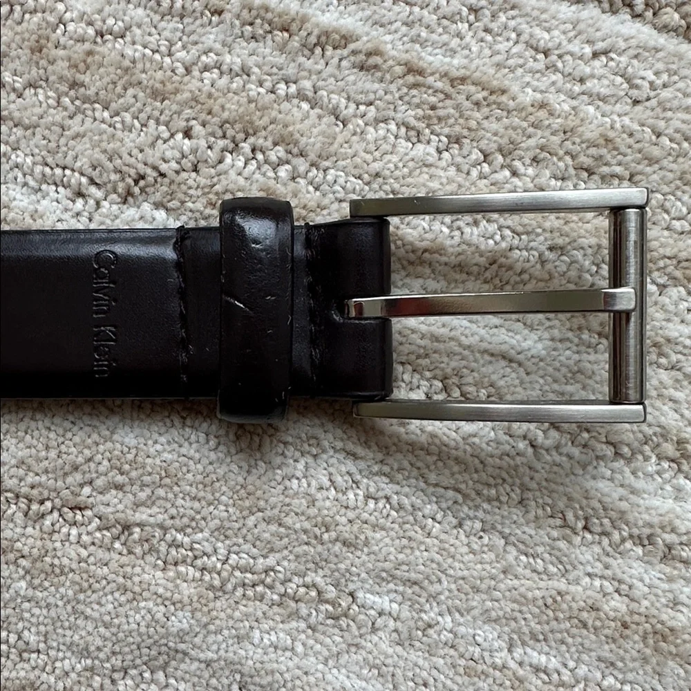 Calvin Klein Men’s Roller Buckle Genuine Leather Belt Black Size 38 #73182